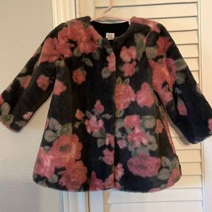 18-24 month Baby Gap Faux Fur Floral Coat